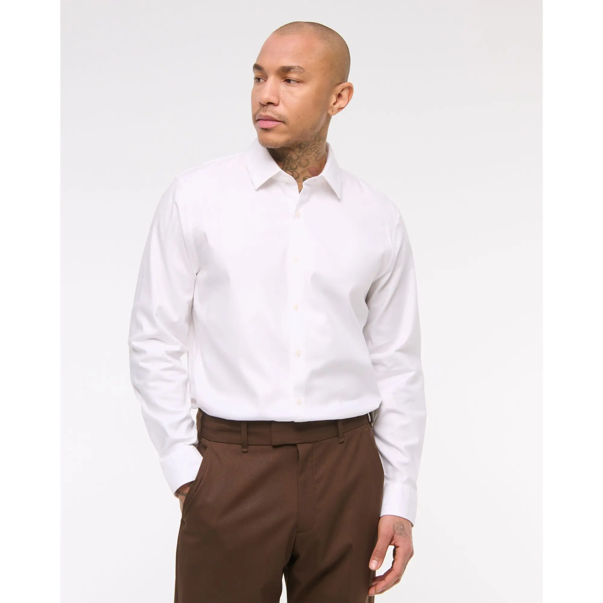 Abercrombie & Fitch A&F Collins Slim Stretch Suiting Shirt