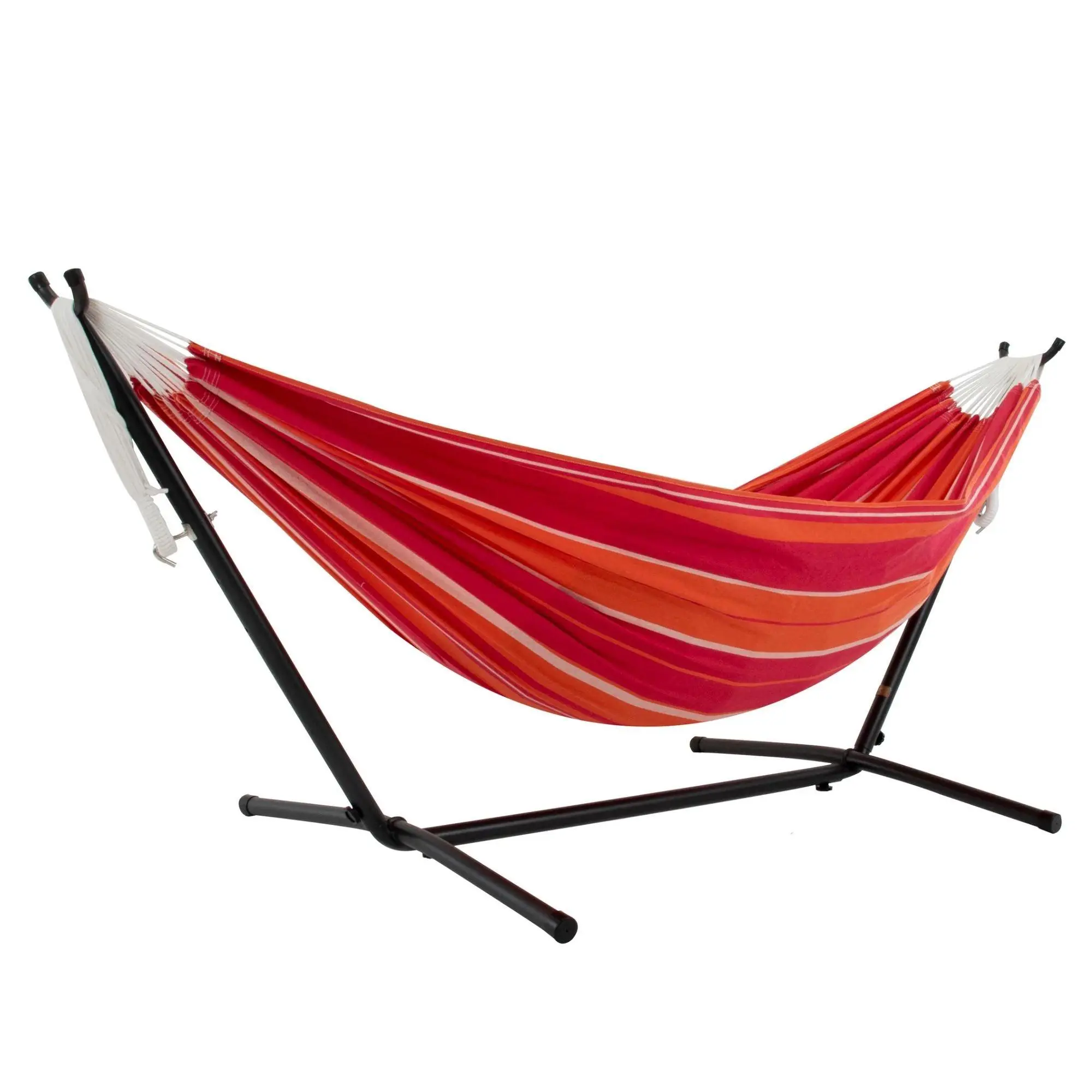 Vivere Double Cotton Hammock, Comfortable Daybed with Steel Stand, 9', Mimosa Vivere Double Cotton Hammock, Comfortable Daybed with Steel Stand, 9', Mimosa