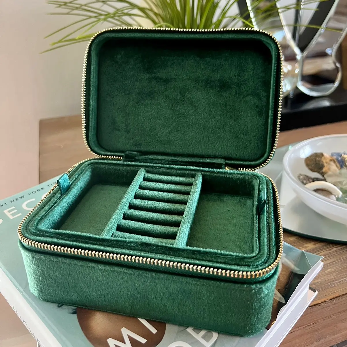 Medium Sized Travel Jewelry Box - Emerald