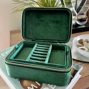 Medium Sized Travel Jewelry Box - Emerald Medium Sized Travel Jewelry Box - Emerald