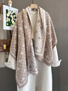 Long Autumn Winter Textured Blanket Scarf with Bee Jacquard, Fringe Detailing and Unique Bee Pattern, Versatile Neck Warmer for Outdoor Travel and Casual Dates, Stylish Cold Weather Accessory