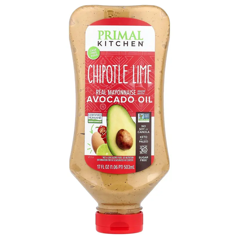Primal Kitchen Real Mayonnaise Made With Avocado Oil, Chipotle Lime, 17 fl oz (503 ml)