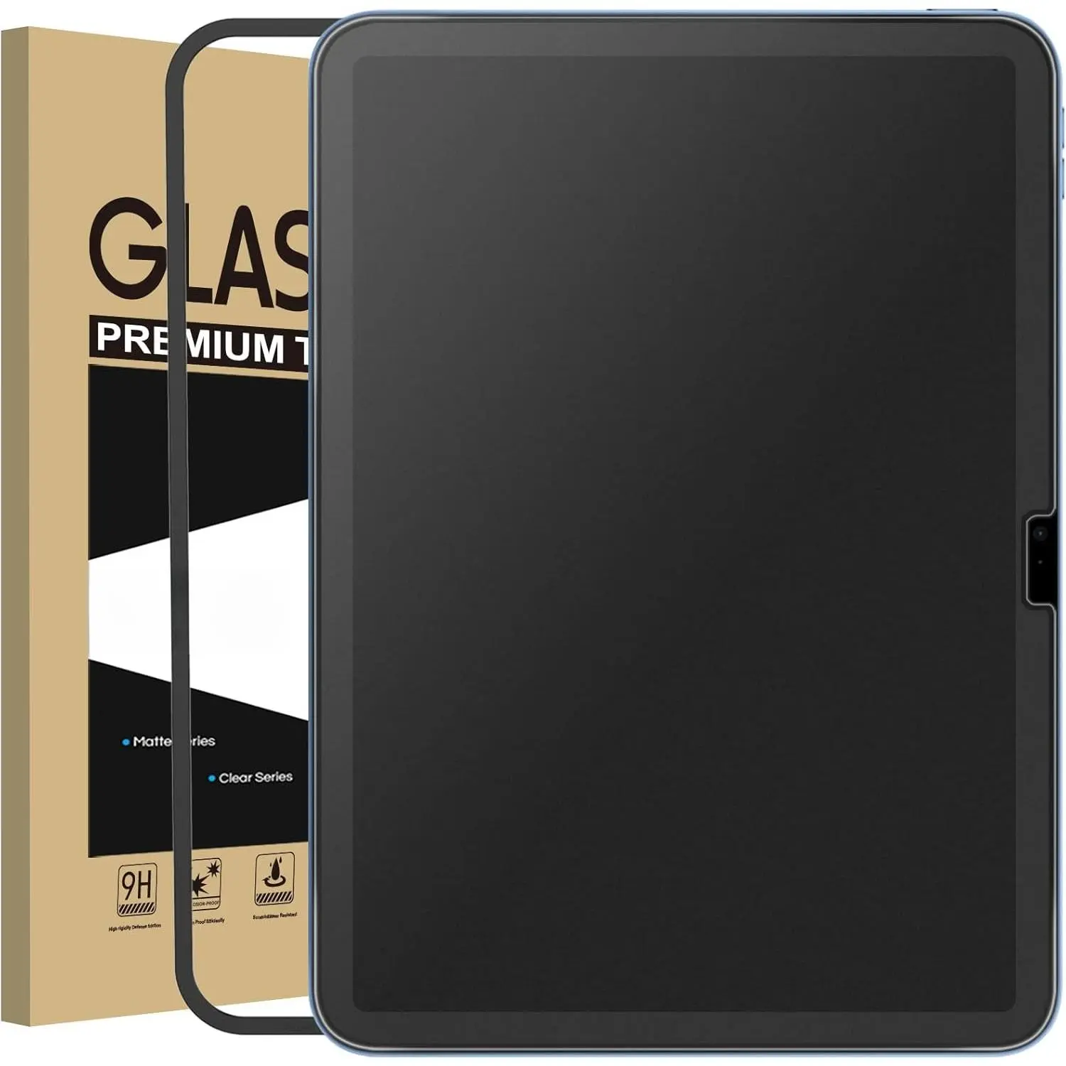 F-PCS03 Etched Matte Tempered Glass Screen Protector for iPad 11-inch A16 2025 (11th Gen) & 10.9-inch 10th Gen 2022, Tablet Accessories with Alignment Frame for Easy Installation, Anti-Fingerprint, Less Glare in Sun, Smooth Surface, Smooth 2.5D Edge