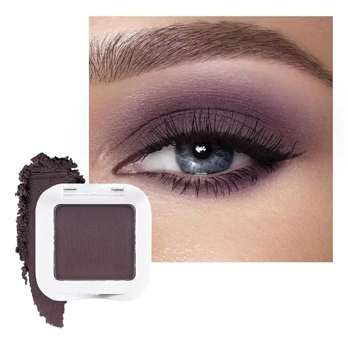 Purple Single Matte Eye Shadow Palette Makeup - Dark Mauve Plum Natural Nude Neutral Powder Eye Shadow for Older Women,Pigmented Monochrome Eyeshadow for Eyes Long Lasting Naturing-Looking