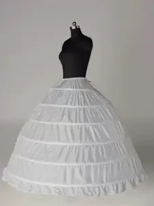 Floor-Length Ball Gown 6-Hoops Petticoat, Fluffy Crinoline Underskirt, Extra Full Tulle A-Line Puffy Slip, Bridal Party Prom Bouffant Bell Shape Formal