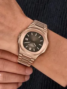 Naviflz Nfvz Classic Style Mechanical Watch, Japanese 8215 Movement, Silver Color Dial, Round Analog Face, Stainless Steel Case, Fashionable Wristwatch