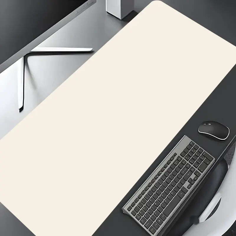 Beige Nordic Minimalist Large Gaming Mouse Pad,Desktop Drotection Pad,Washable Rubber Pad Non-Slip Lock Edge Multi-Size Mouse Pad For Home Office,Desktop Accessory,Gift for Family and friends,Office Desk Accessories