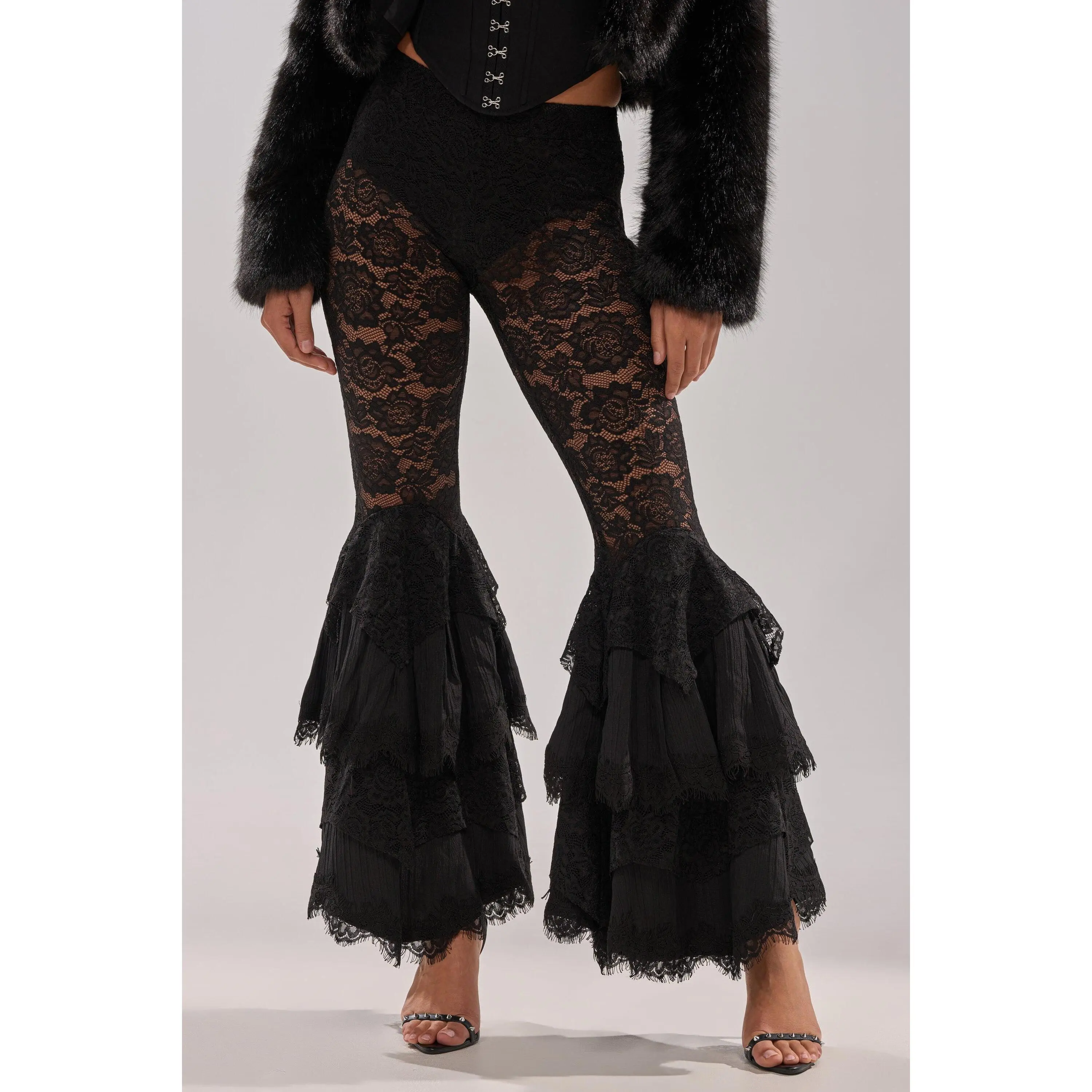COACHELLA LACE RUFFLE PANTS