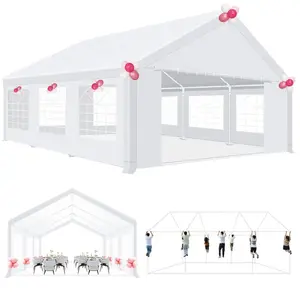SANOPY 20x20ft Party Tent Heavy Duty Wedding Event Canopy Tents for Parties Carport Carpas para Fiestas with Removable Sidewalls White