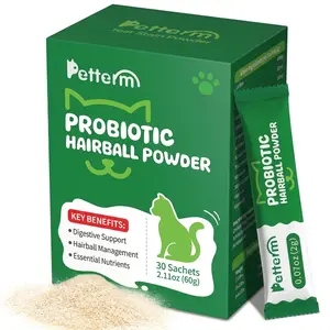 Petterm Probiotic Powder Supplement for Cat Hairball Control