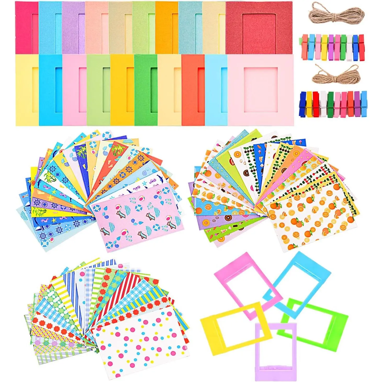 6 in 1 Colorful Bundle Kit Accessories Compatible with Fujifilm Instax Mini 12 11 9 8 90 70 Camera, Accessory Include Film Sticker, Desk Frames, Hanging Frame