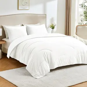 White  Size -Season Down Alternative Comforter Set- Reversible, Lightweight Breathable Cooling Blanket, Ultra Soft Cozy,  for Summer & Year-Round Comfort