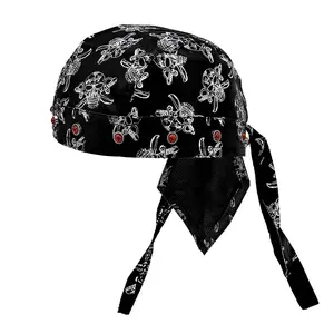 Biker Rivet Bandana Skull Helmet Doo Do Rag Headwrap Motorcycle Beanie Cap Mens