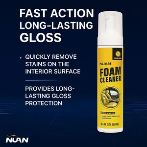 NUAN Foam Cleaner - No-Rinse Car Interior Cleaner with Lemon Scent for Christmas Social Outings - Spray & Wipe for Neat Holiday Ride
