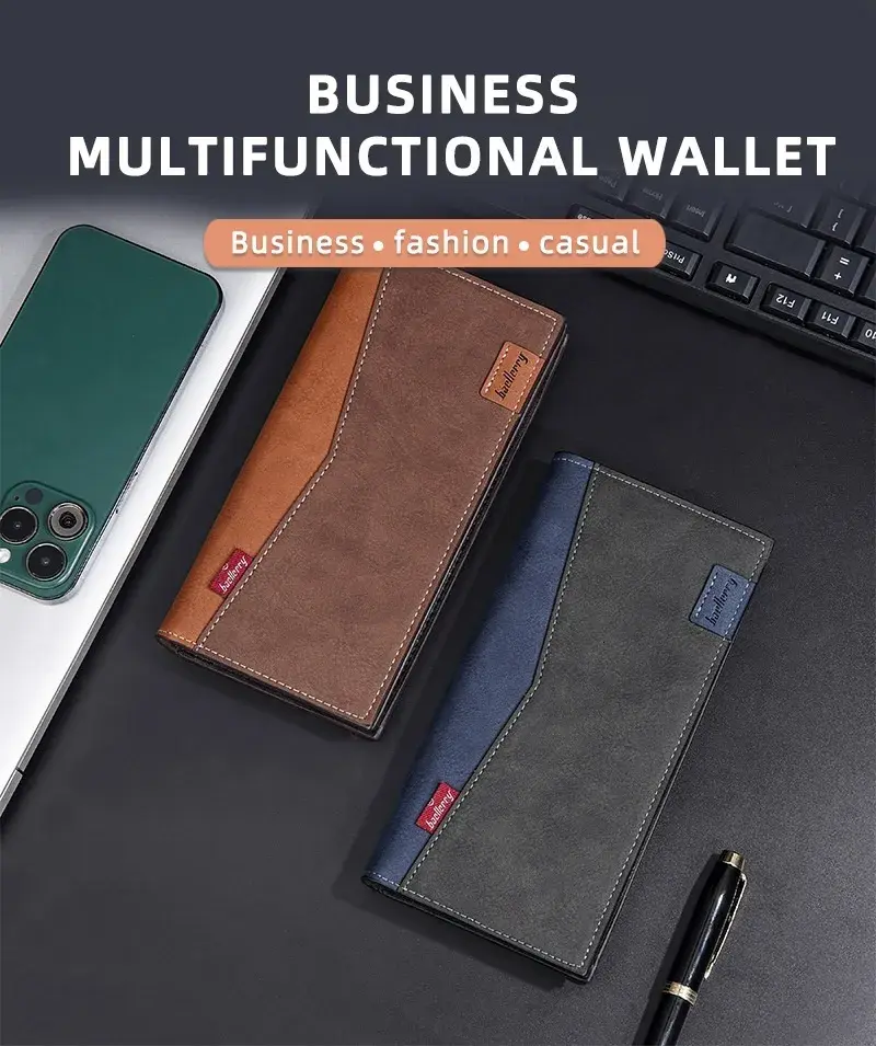 GOODBEE Retro Chic Mens Wallet, Thin Multi-Slot Card Holder with RFID Blocking, Plain Look Zippered Billfold for Casual Wear, Thin Profile, Zip Closure