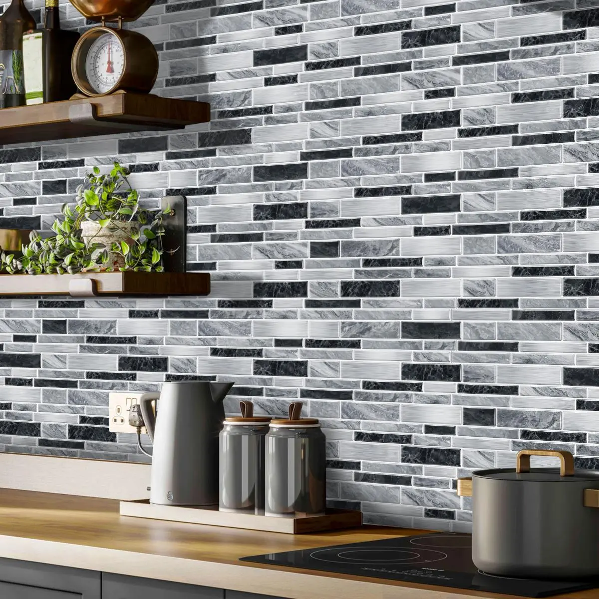 Imitation Marble Tile Pattern Wall Sticker, Sticker Decoration, Home Decor, Interior Stickers, Waterproof & Oil-proof, Self-adhesive Wall Decal for Kitchen, Bathroom, Living Room, Marble Backsplash Wallpaper, Wall Stickers Decor, Decorative Decal
