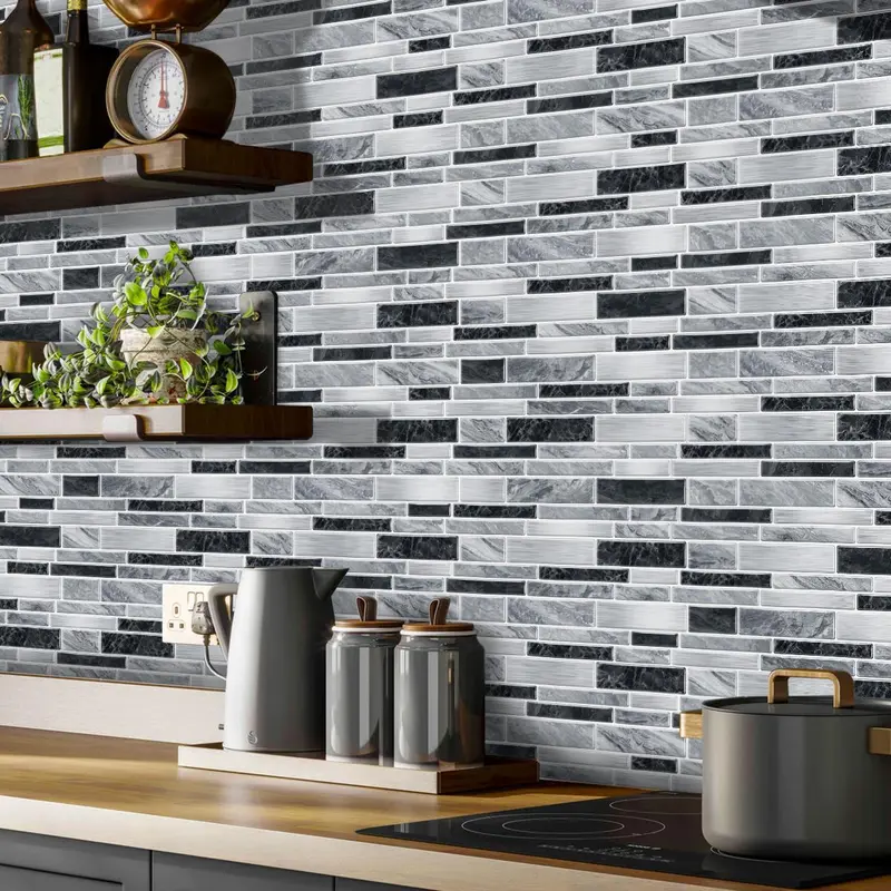 Imitation Marble Tile Pattern Wall Sticker, Sticker Decoration, Interior Stickers, Waterproof & Oil-proof, Self-adhesive Wall Decal for Kitchen, Bathroom, Living Room, Marble Backsplash Wallpaper, Wall Stickers Decor, Decorative Decal, Decoration Items