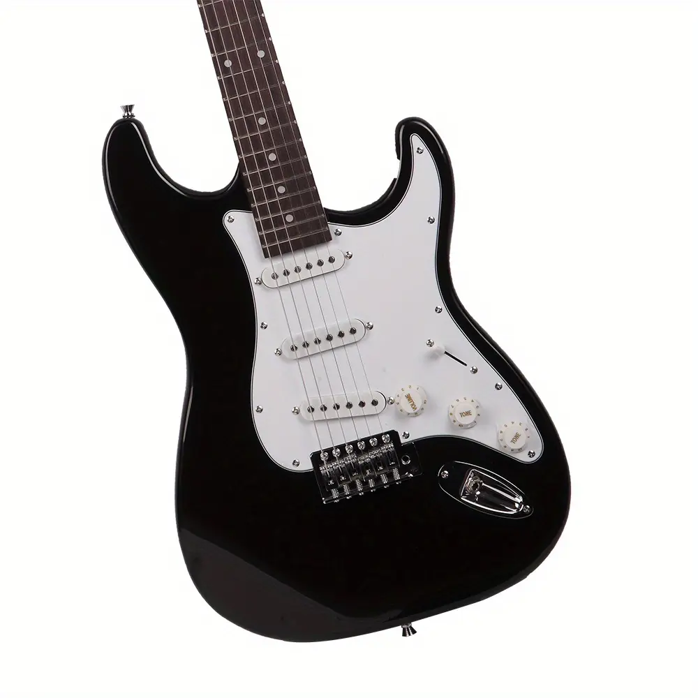 Rosewood Fingerboard Electric Guitar Black w/White
