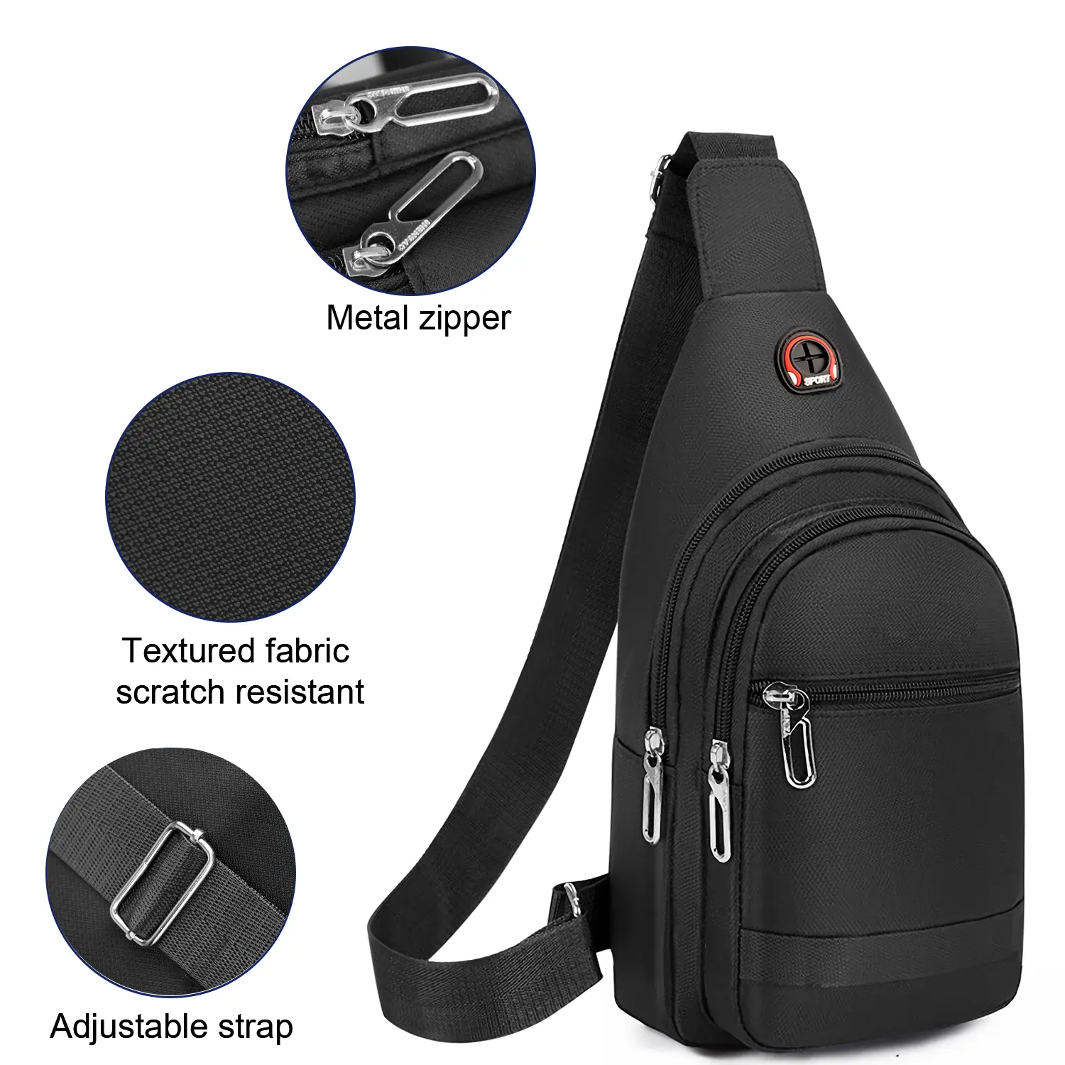 Multi-Functional Men’s Canvas Sling Bag – Crossbody Shoulder Chest Fanny Pack for Sport, Travel & Outdoor Adventures