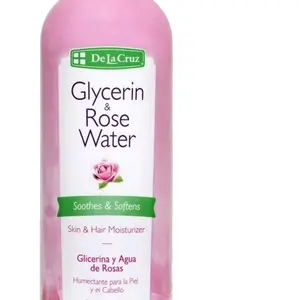 De La Cruz Glycerin Rosewater Skin & Hair Moisturizer for All Skin Types 8 fl oz Soothes & Softens