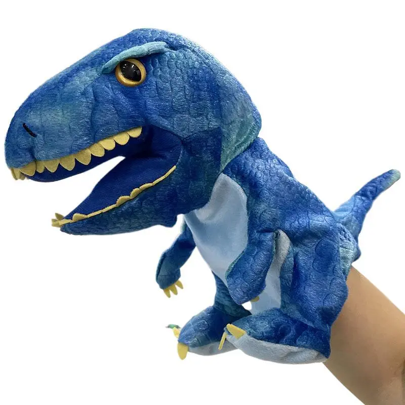 Dinosaur Hand Puppet — Standing 25 cm tall, this plush hand puppet features a flexible mouth design that opens and closes freely. An excellent birthday gift, it sparks children's imagination and encourages role-playing.