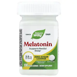 Nature's Way Melatonin, Passion Fruit, 2.5 mg, 100 Vegan Lozenges