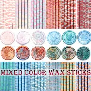 5-Pack Wax Seal Sticks, Mixed Color Wax Sticks, Vintage Wax Seal Stamps, Invitation Envelope Seal Labels, Elegant Stationery Accessories