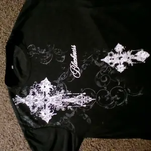 Men's Gothic Cross Print Waffle Knit Pullover Sweatshirt, Long Sleeve Fitted Casual Fashion, Fall & Winter Comfortable