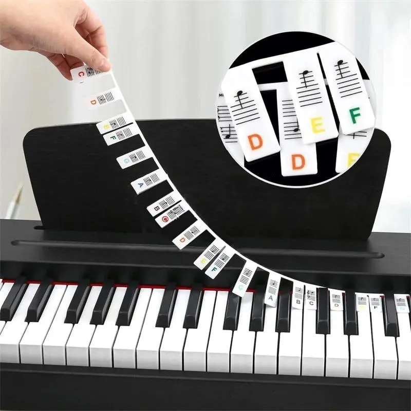 88 Key Piano Sticker, Removable Key Sticker for Beginners, Keyboard Note Marker, Music Accessories for Piano & Keyboard