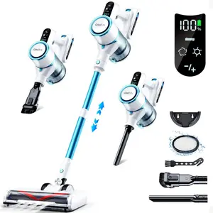 Qikcln Cordless Vacuum VC01 Lightweight Cleaner with 20Kpa Power or Carpet & Hard Floor Home Cleaning