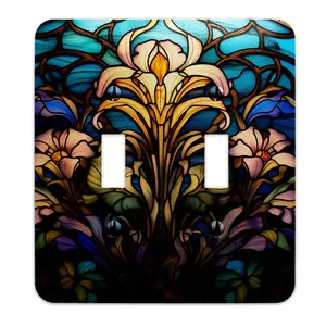 Metal SwitchPlate - Glowing Lights Floral Art Nouveaux Light Switch Cover, Multiple Sizes - #5302