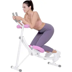 Ab Workout Equipment, Ab Machine with Height Adjustable and Stability, Ab Workout Equipment Home Gym Coaster for  at Office with LCD Display-Christmas  Choice, Pink