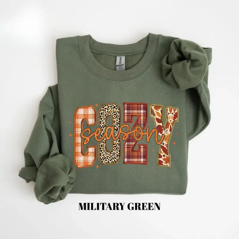 Cozy Season Sweatshirt, Fall Graphic Crewneck, Sweater Weather Pullover, Spooky Halloween Sweatshirt, Autumn Outfit, Gildan Gift for Men Women