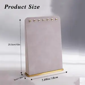 Velvet necklace display stand with metal base. Suitable for dressing table and jewelry store, ideal for jewelry display and packaging.