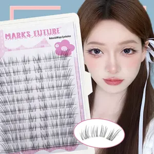 Pure Desire Supernatural Eyelashes, Front Short Back Long Design, 80 Clusters, Easy DIY Use, Suitable for Daily Wear, Makeup