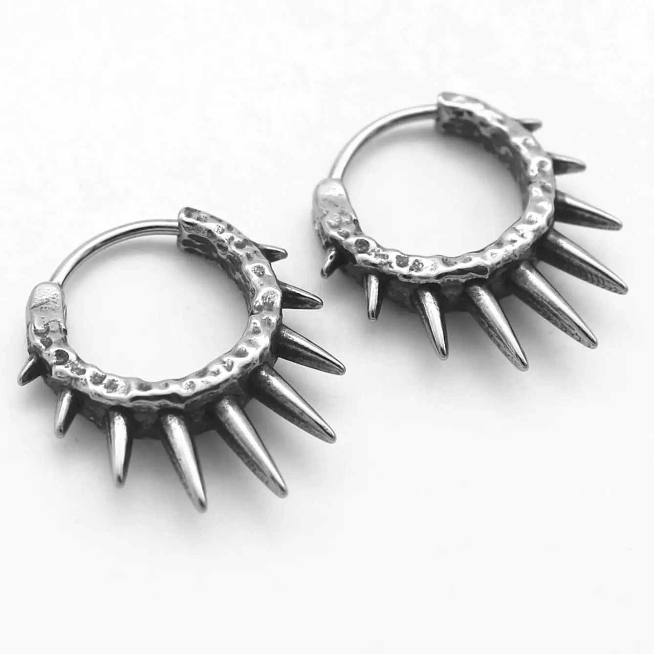 cool titanium steel retro stud earrings easy buckle design men's and women's ring earrings stainless steel jewelry