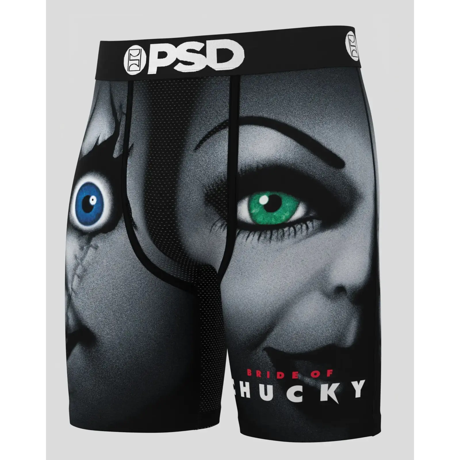 PSD Mens Chucky's Bride Boxer Brief - Standard Length 7 Inch Inseam, Soft and Breathable Poly Blend Fabric