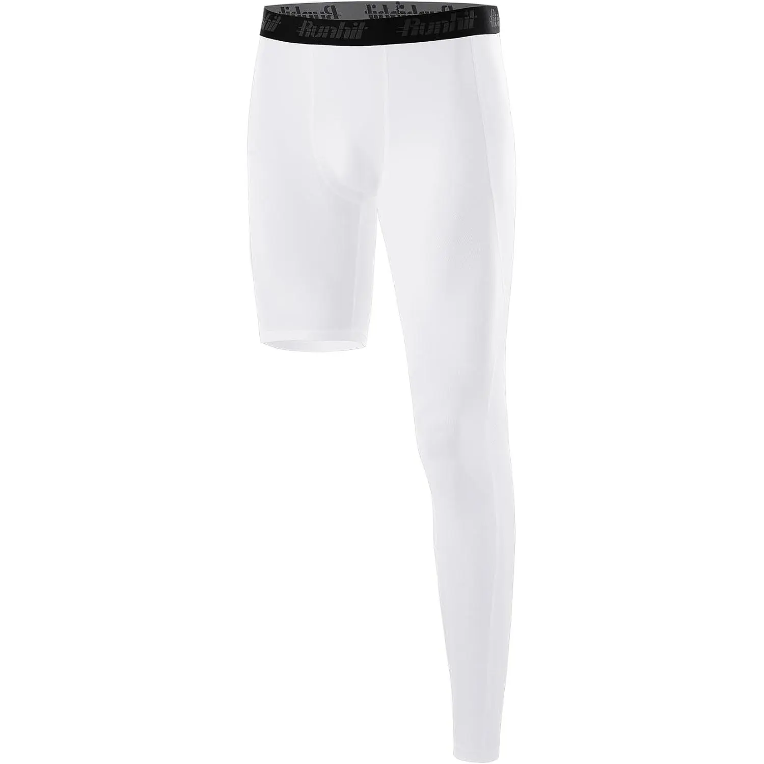 Men's Basketball One Leg Compression Tights Full Length Single Leg Compression Pants Sports Base Layer Underwear