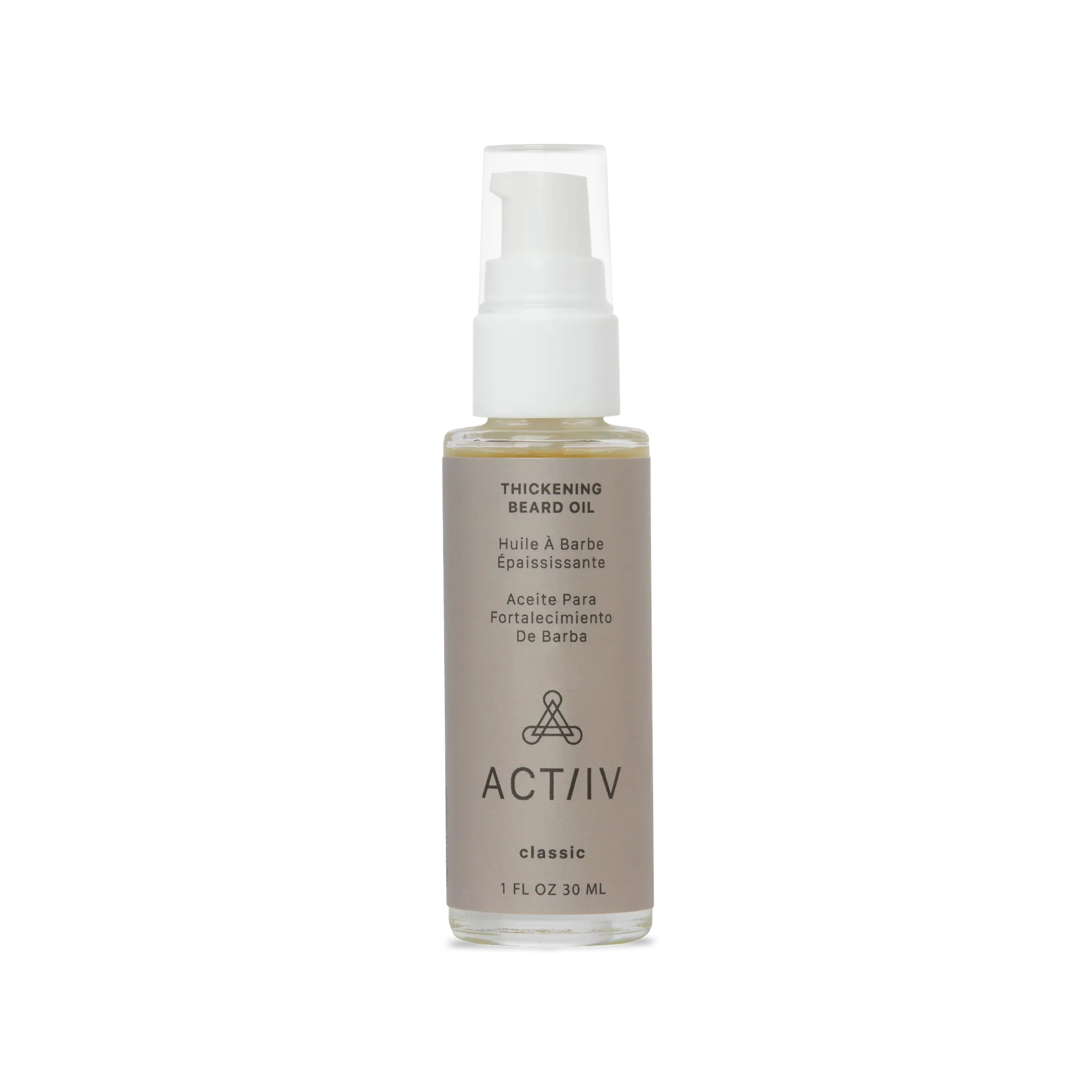 ACTIV Thickening Beard Oil Classic Scent - 1oz Plant-Based Formula for Fuller Thicker Beards Non-Comedogenic US Made Hair Care Smoother