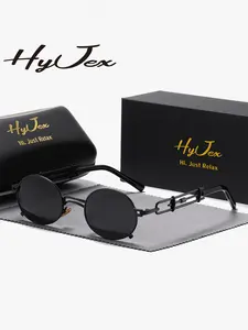 HyJex 1 Piece Unisex Steampunk Style Full Frame Sunglasses Exhibiting Artistic Sense Round Frame Sunglasses UV400