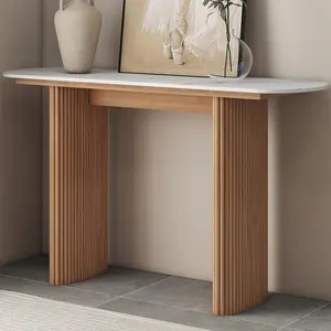 Mid Century Modern Console Table, Solid Wood Console Table, Sofa Table, Narrow Entryway Table for Hallway, Behind The Couch, Living Room, Foyer, Easy Assembly