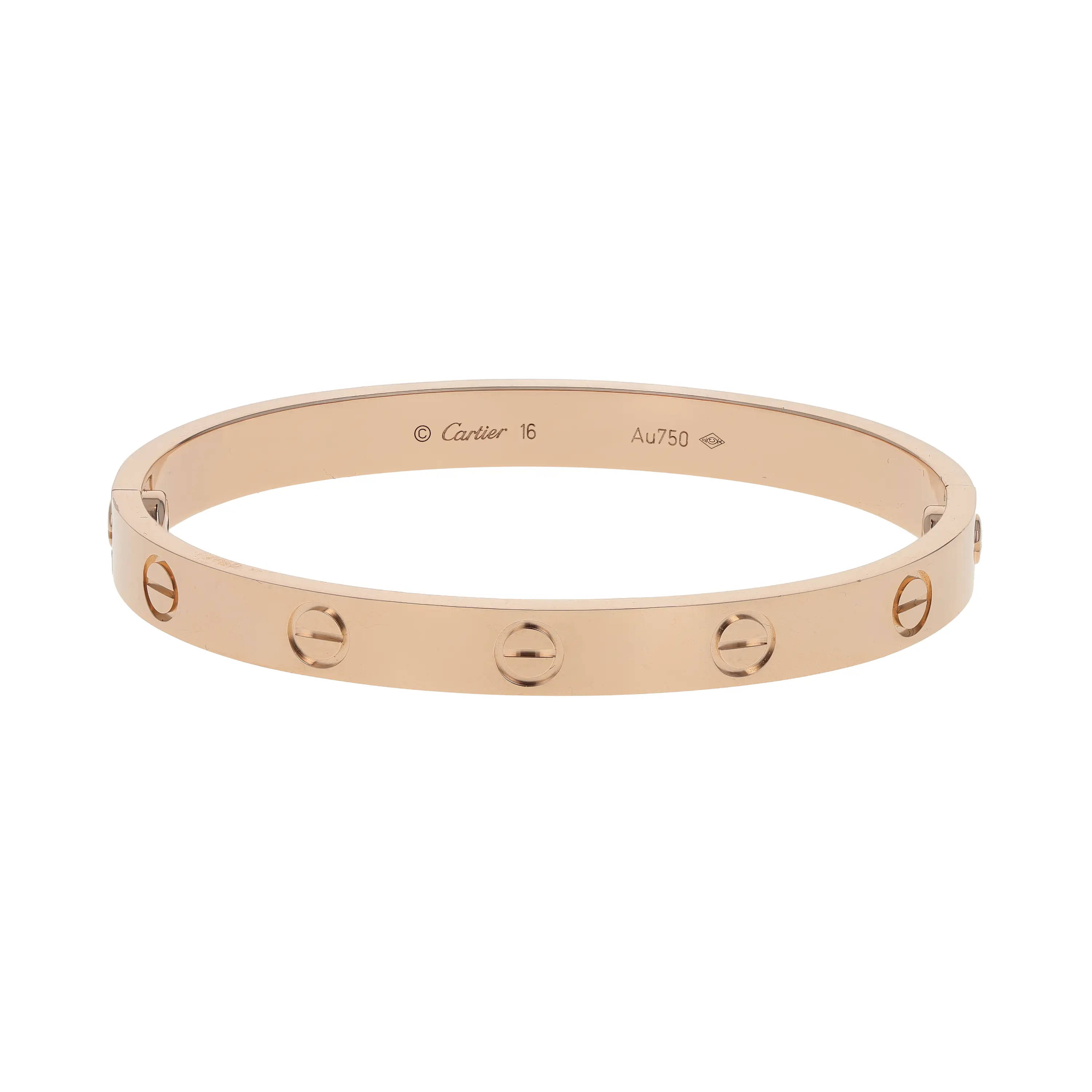 Pre-owned Cartier Love Bangle Bracelet Size 16