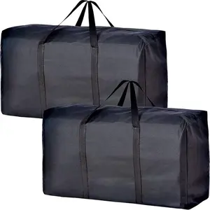 2pcs Extra Large Moving Bags with Strong Zippers & Carrying Handles, Storage Bags Storage Totes for Clothes, Moving Supplies, Space Saving Oversized Storage Bag Organizer for Moving, Traveling