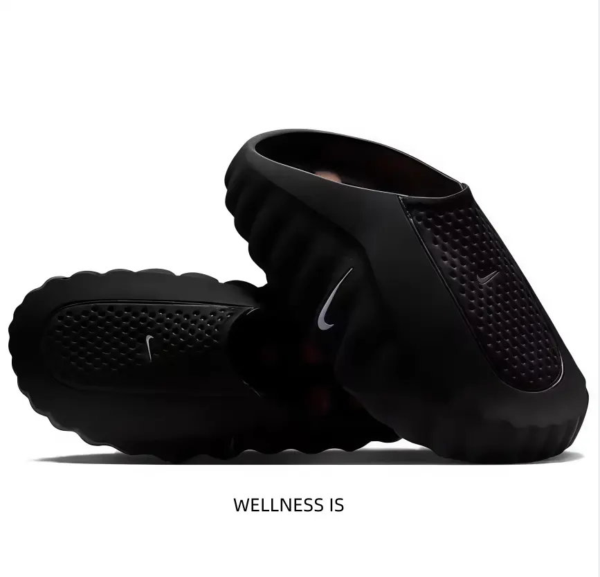Soft Foam Material Oversized Thick Cushion Slide Sandals Serrated Anti Skid Outer Sole Breathable Honeycomb Insole Quick Drying Multi Scene Indoor Outdoor Walking Slippers