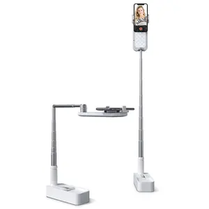 Viozon Extendable Selfie Stand 360° Rotation with Phone Holder, Rechargeable Wireless Foldable 7 Brightness LED Light for Live Streaming/YouTube/Tiktok/Video Recording/Photography/Reading