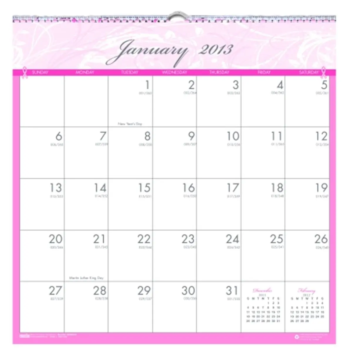House of Doolittle HOD3671 Breast Cancer Awareness Recycled Paper Full-Year Wall Calendar