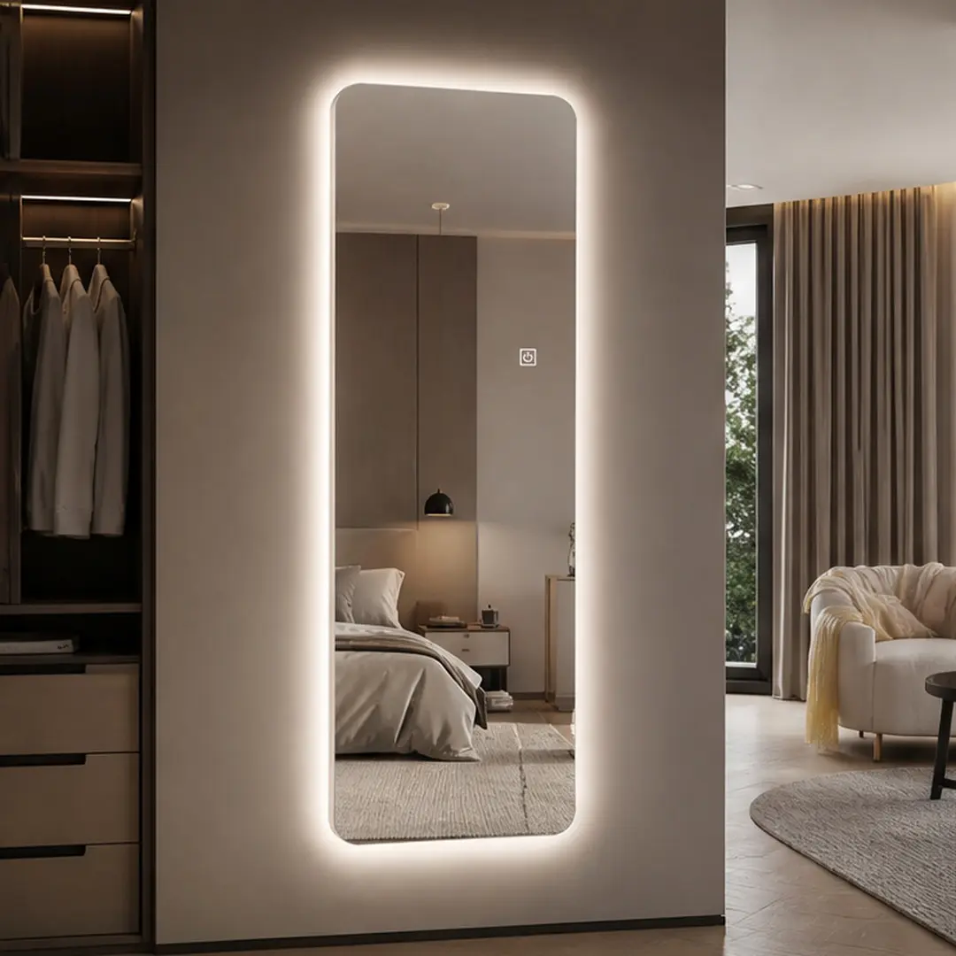 63"x24" Modern Wall-Mounted LED Light Mirror - Rectangular Decorative Backlit Vanity Mirror, 3 Color Temperatures, Stepless Dimming, Memory Function, Shatter-Resistant Safety Glass, Silver Home Decor, Easy Installation for Bedroom, Bathroom
