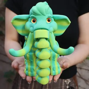 3D Printed Elephant Figurine, Dream Doll with Realistic Eyes, Moving Joints, Party Decoration, Home Decor Gift, Articulating Animal Figurines, Animal Model, Collectible Figure Decor