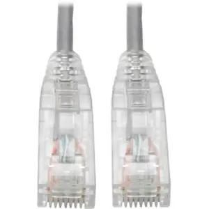 Tripp Lite N201-S01-GY CAT6 UTP RJ45 Molded Slim Gigabit Patch Cable, Gray