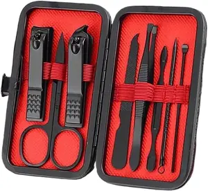 8PCS Nail Care Kit with Case – Professional Manicure Set with Clippers, Tweezers & Grooming Tools, Portable Travel Essentials for Men & Women